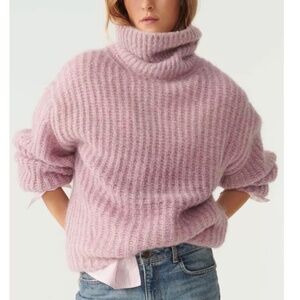 ba&sh Bear Alpaca Turtleneck Sweater | Rose Pink | Size XS (US 2)